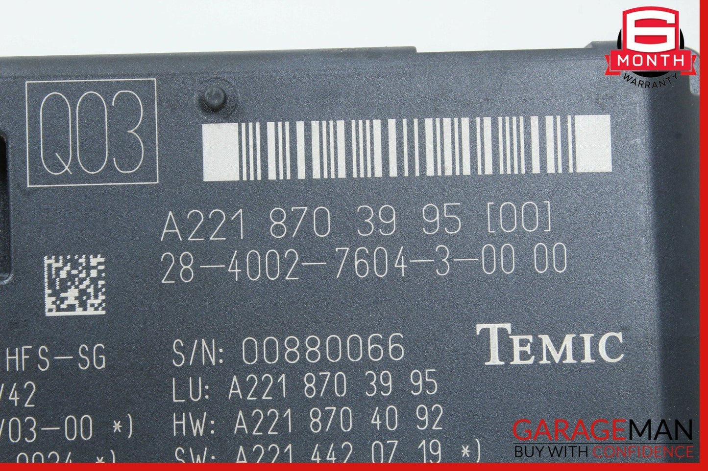 07-14 Mercedes W221 S500 CL63 Trunk Release Remote Open Close Module Unit OEM