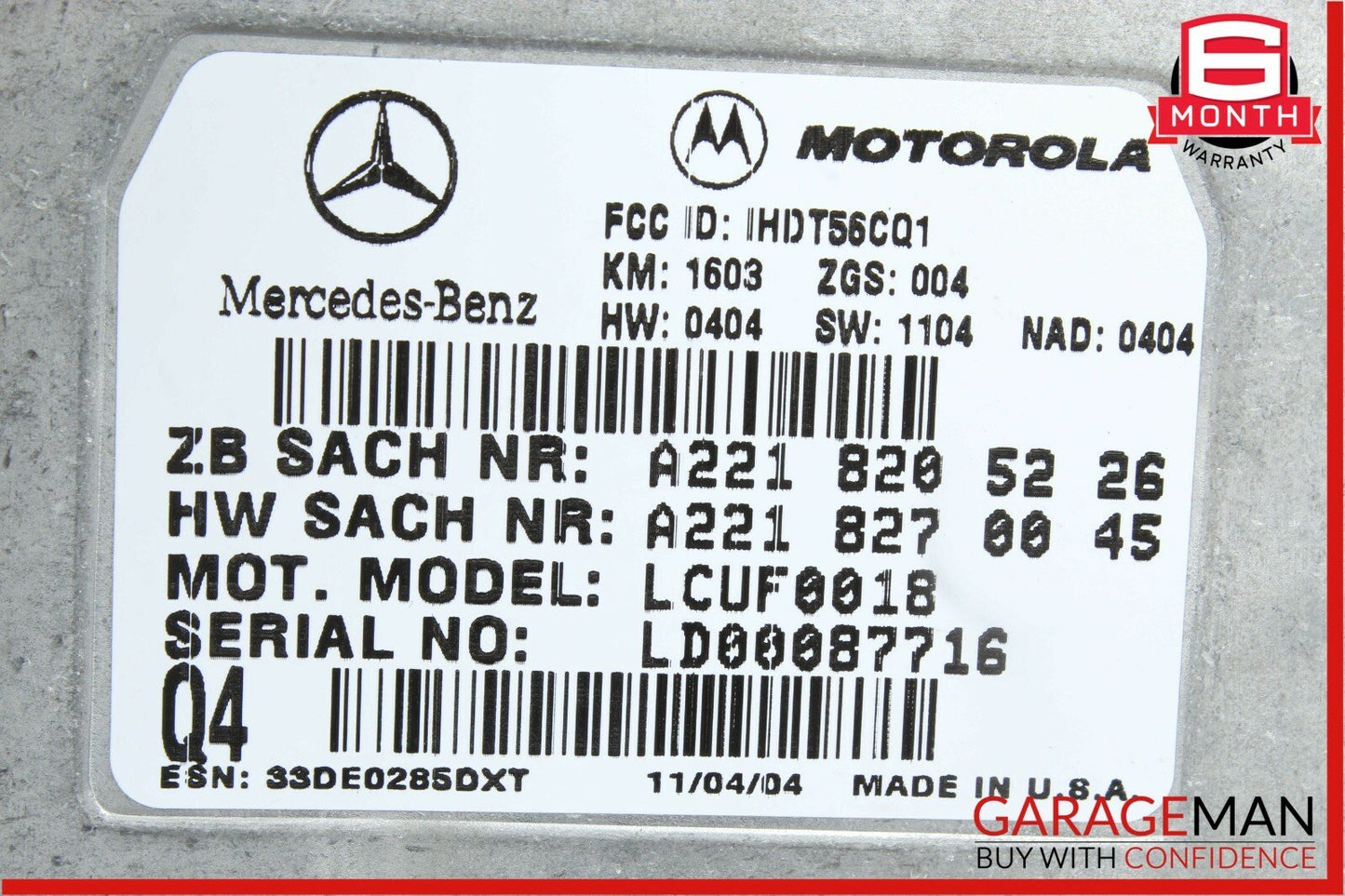 06-12 Mercedes W211 E350 S600 ML350 SLK350 Voice Communication Control Module