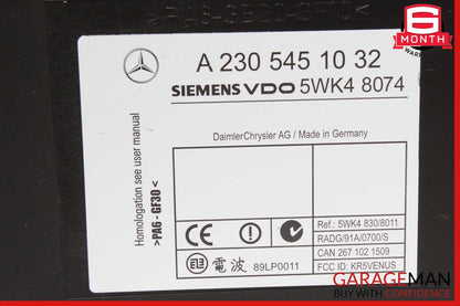 00-06 Mercedes R230 SL500 CL500 Keyless Go Entry Control Module 2305451032 OEM