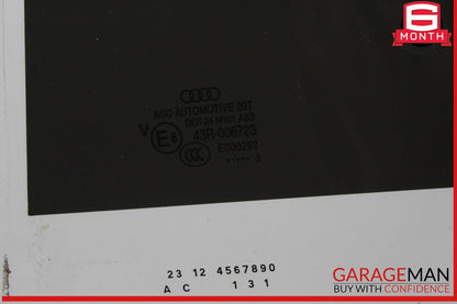 12-17 Audi Q5 Rear Left Driver Side Door Window Glass 43R006723 OEM