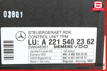 07-13 Mercedes W216 CL500 S600 Tire Pressure Monitor Module Unit 2215402362 OEM