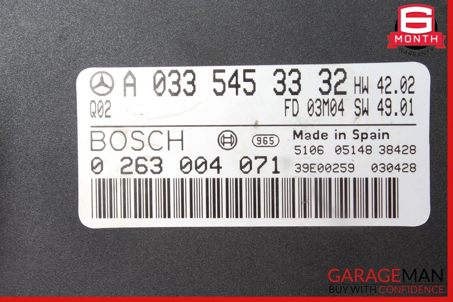 00-06 Mercedes W215 CL55 S500 Parktronic Parking Control Module 0335453332 OEM