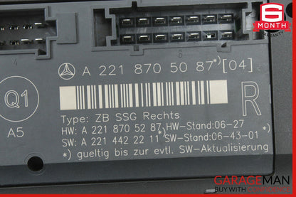 07-13 Mercedes W221 S550 S63 AMG Front Right Passenger Under Seat Control Unit