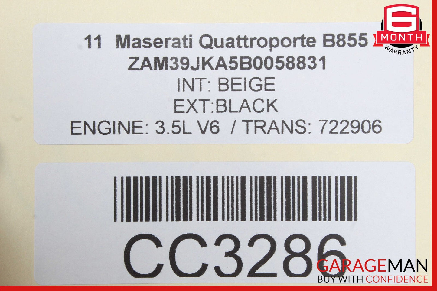 03-13 Maserati Quattroporte M139 Rear Right Side Interior Door Panel OEM