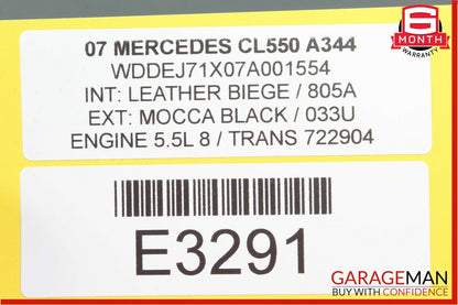 07-13 Mercedes W216 CL550 Trunk Lid Lift Hydraulic Pump Motor Cylinder OEM