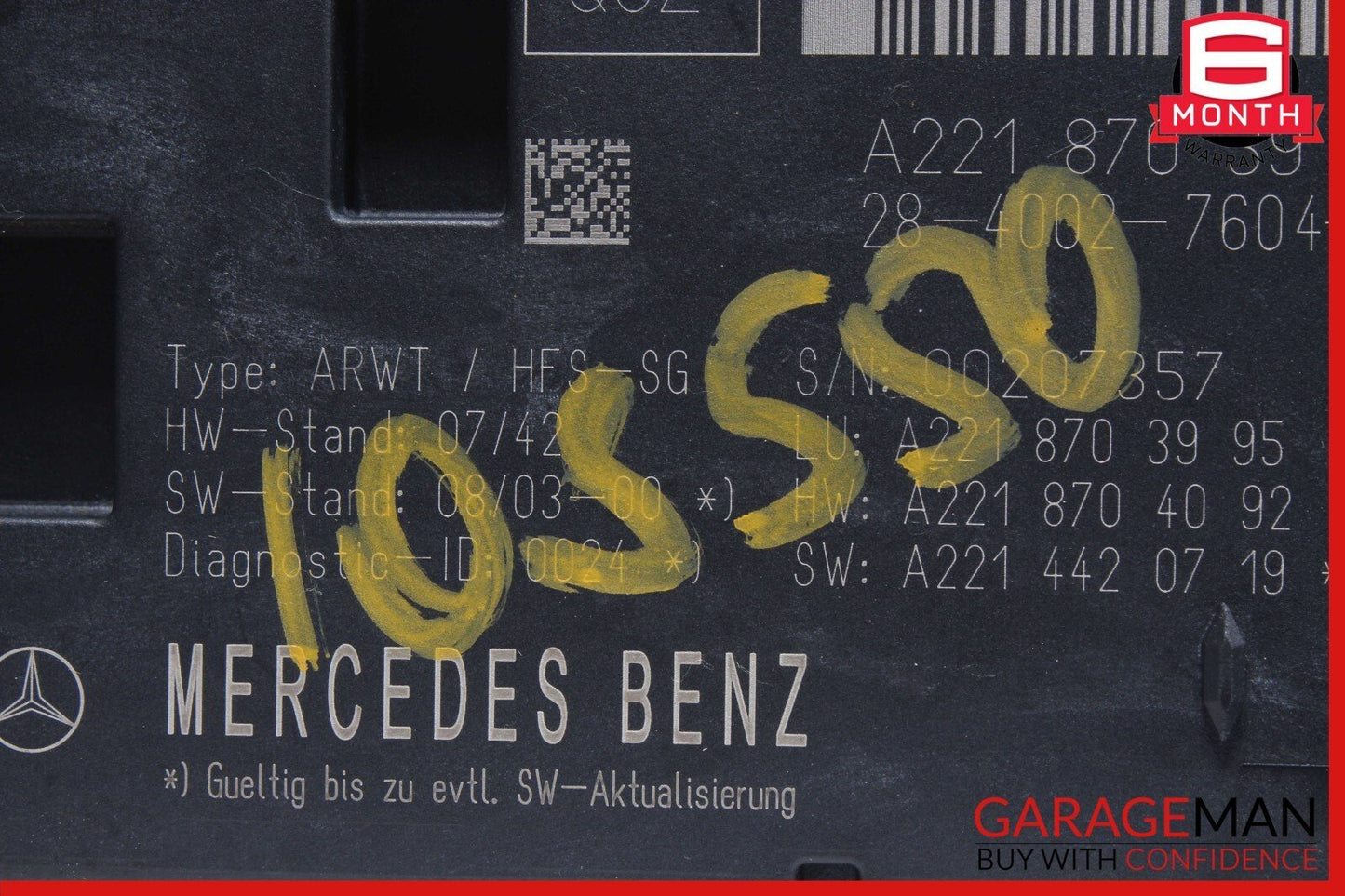 07-14 Mercedes W221 S550 CL550 Trunk Release Remote Open Close Module OEM