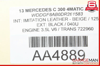 08-14 Mercedes W204 C300 Top Upper Rear View Mirror Assembly Beige