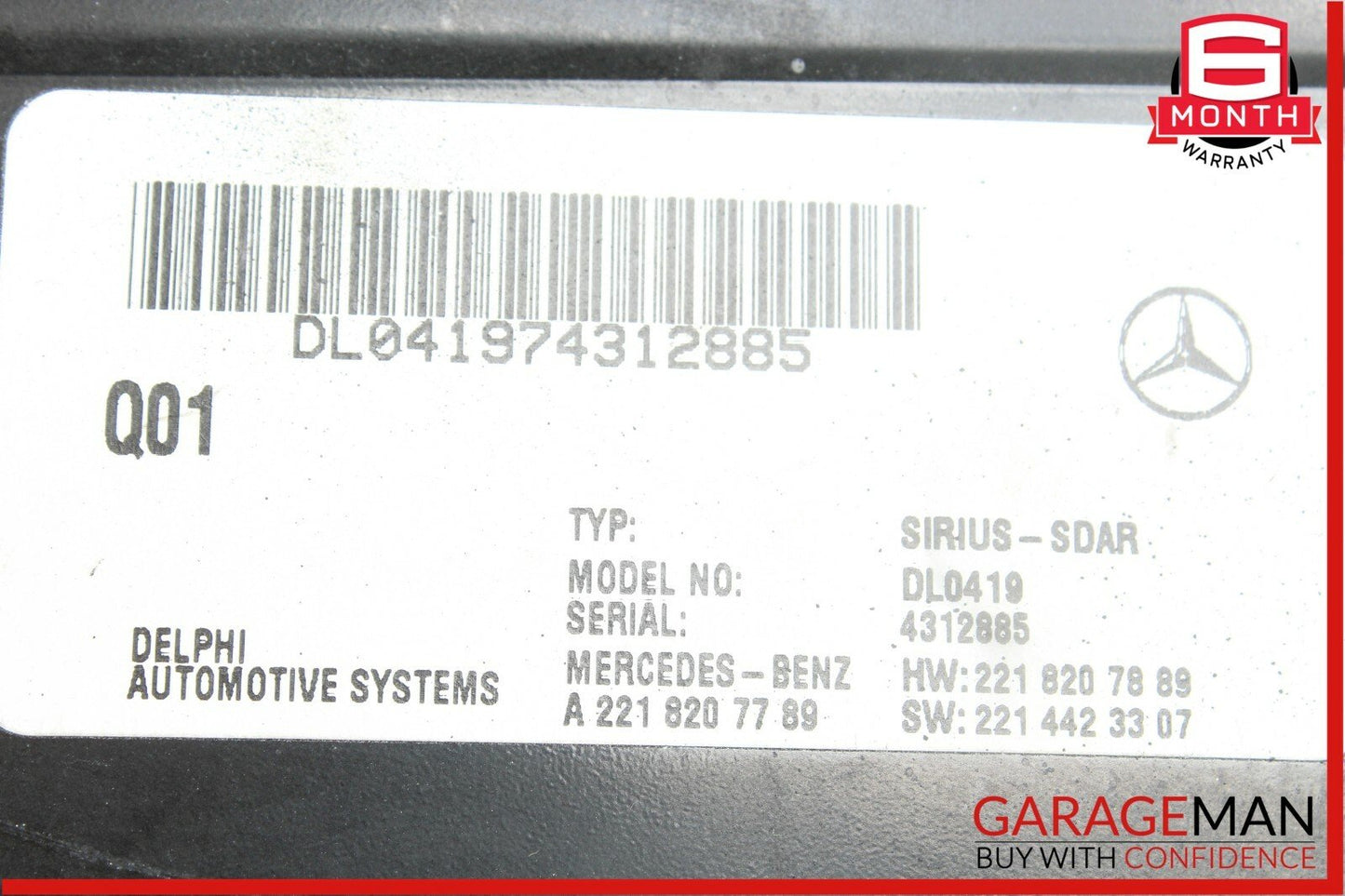 07-09 Mercedes W216 CL550 S550 S63 AMG Sirius Satellite Radio Module Receiver