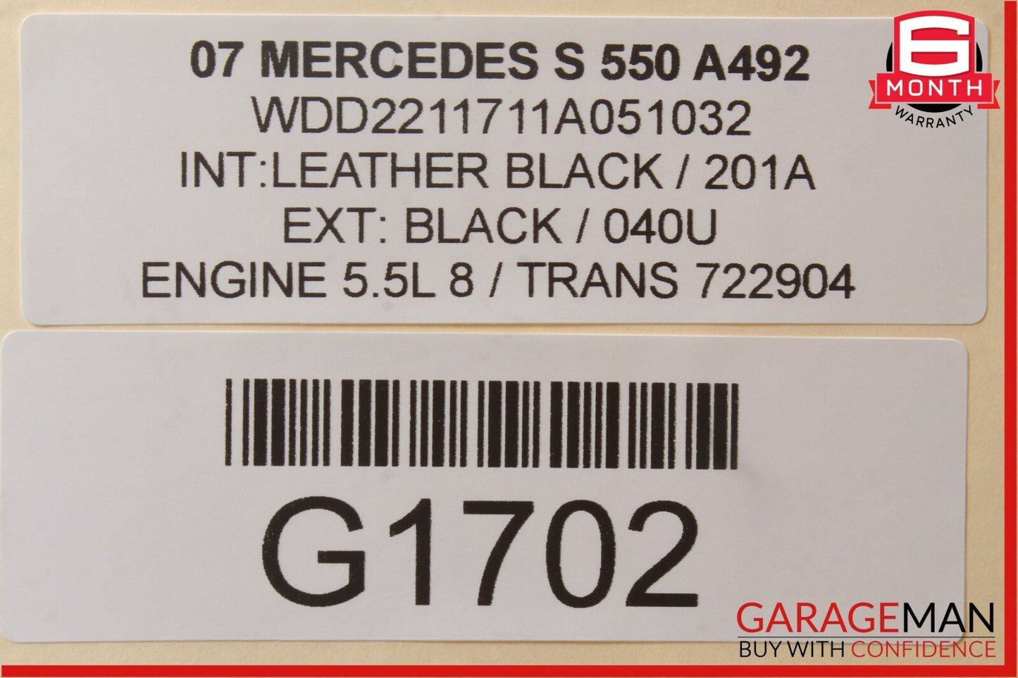 07-13 Mercedes W221 S500 S550 Rear Left Driver Side Door Lock Latch Actuator