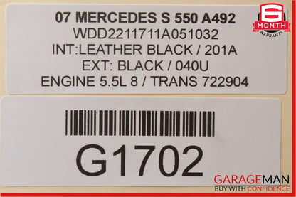 07-13 Mercedes W221 S500 S550 Rear Left Driver Side Door Lock Latch Actuator