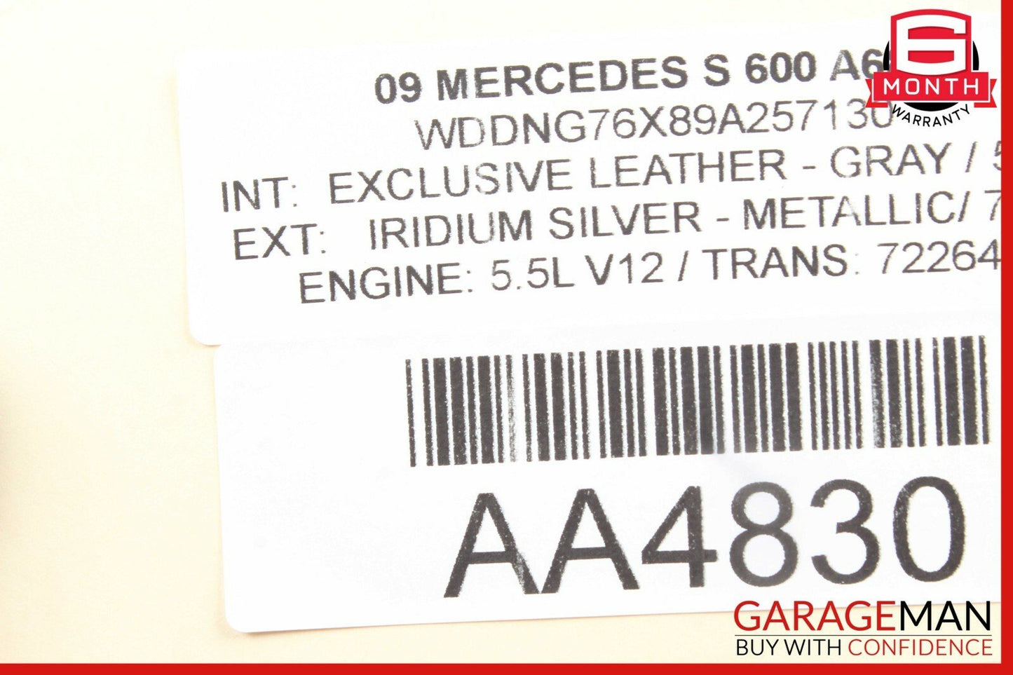03-12 Mercedes W221 S600 CL65 AMG Turbocharger Hose Pipe Right 2750980607 OEM