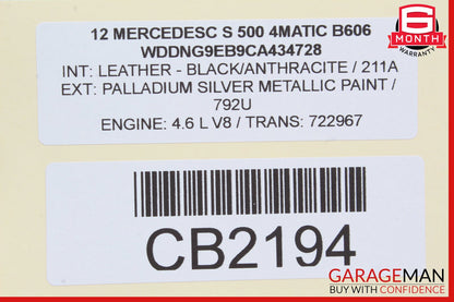07-13 Mercedes W221 S550 Center Dash A/C Air Vent Trim Clock OEM