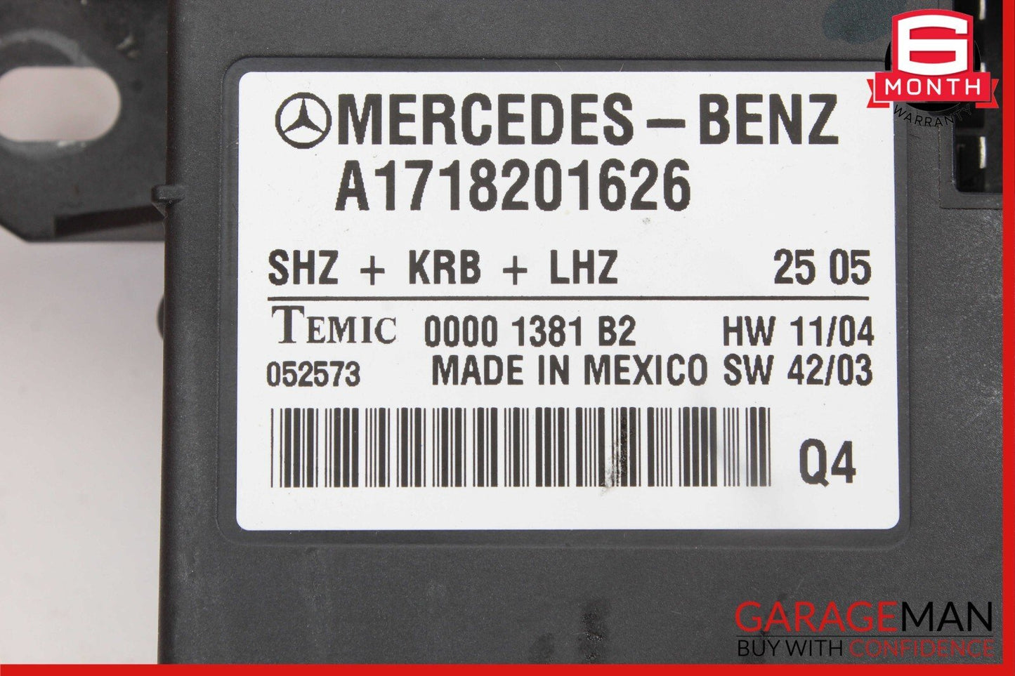 05-11 Mercedes R171 SLK350 Heating Heated Seat Control Module Unit Q4 OEM