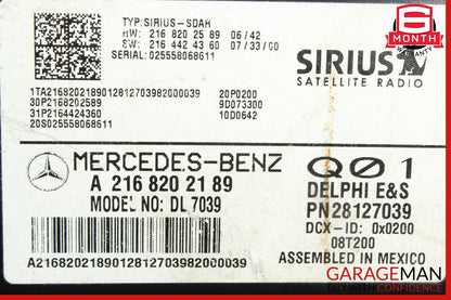 07-09 Mercedes W204 C350 S550 Sirius Satellite Radio Module Receiver DL 7039 OEM