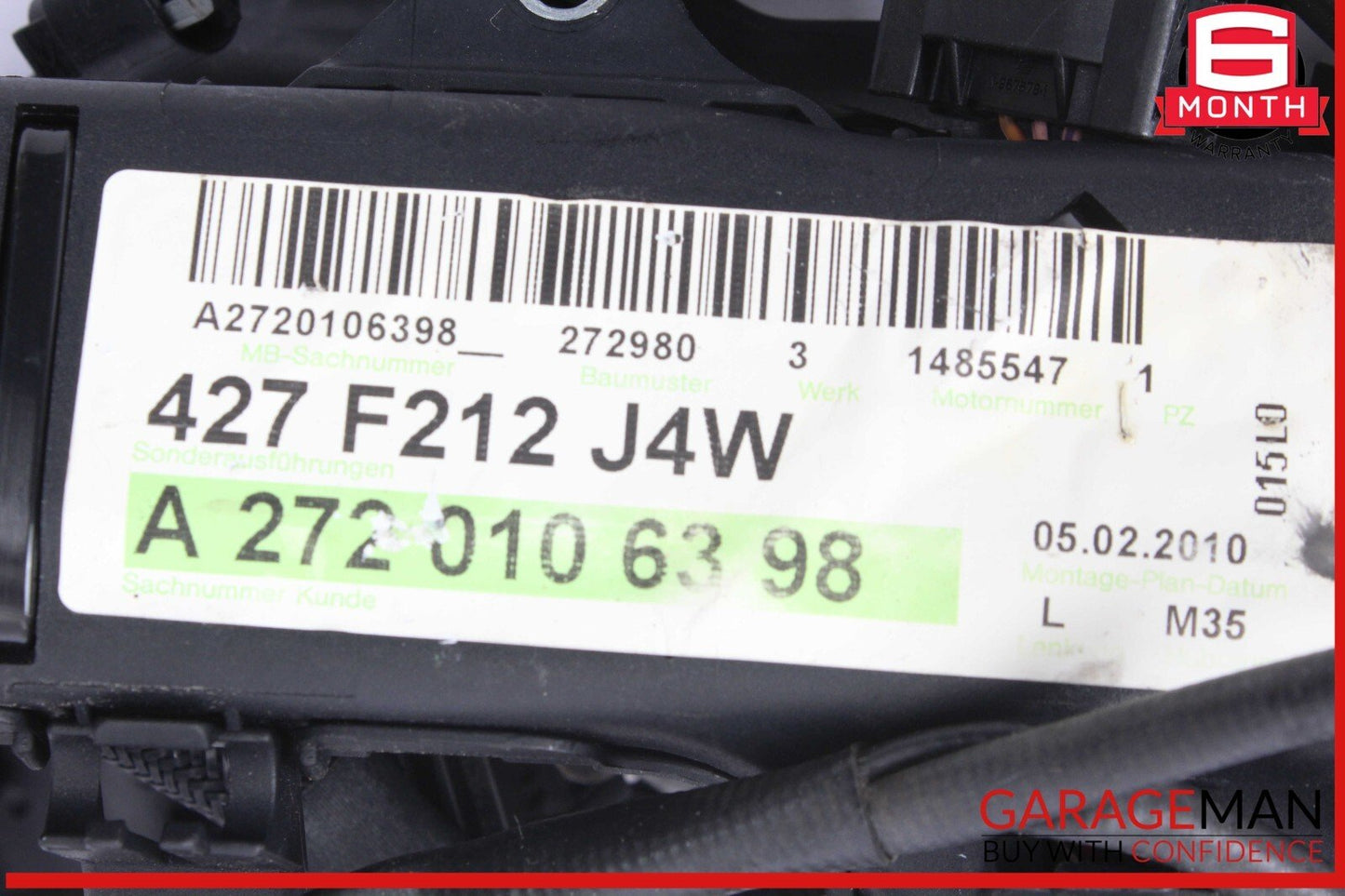 10-11 Mercedes W212 E350 Engine Motor Wire Wiring Harness 2720106398 OEM