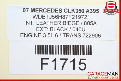 03-09 Mercedes W209 CLK350 Rear Left Driver Side Suspension Upper Control Arm