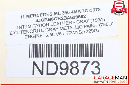 06-19 Mercedes W164 ML350 4MATIC Rear Glass Windshield Wiper Motor 2518200042