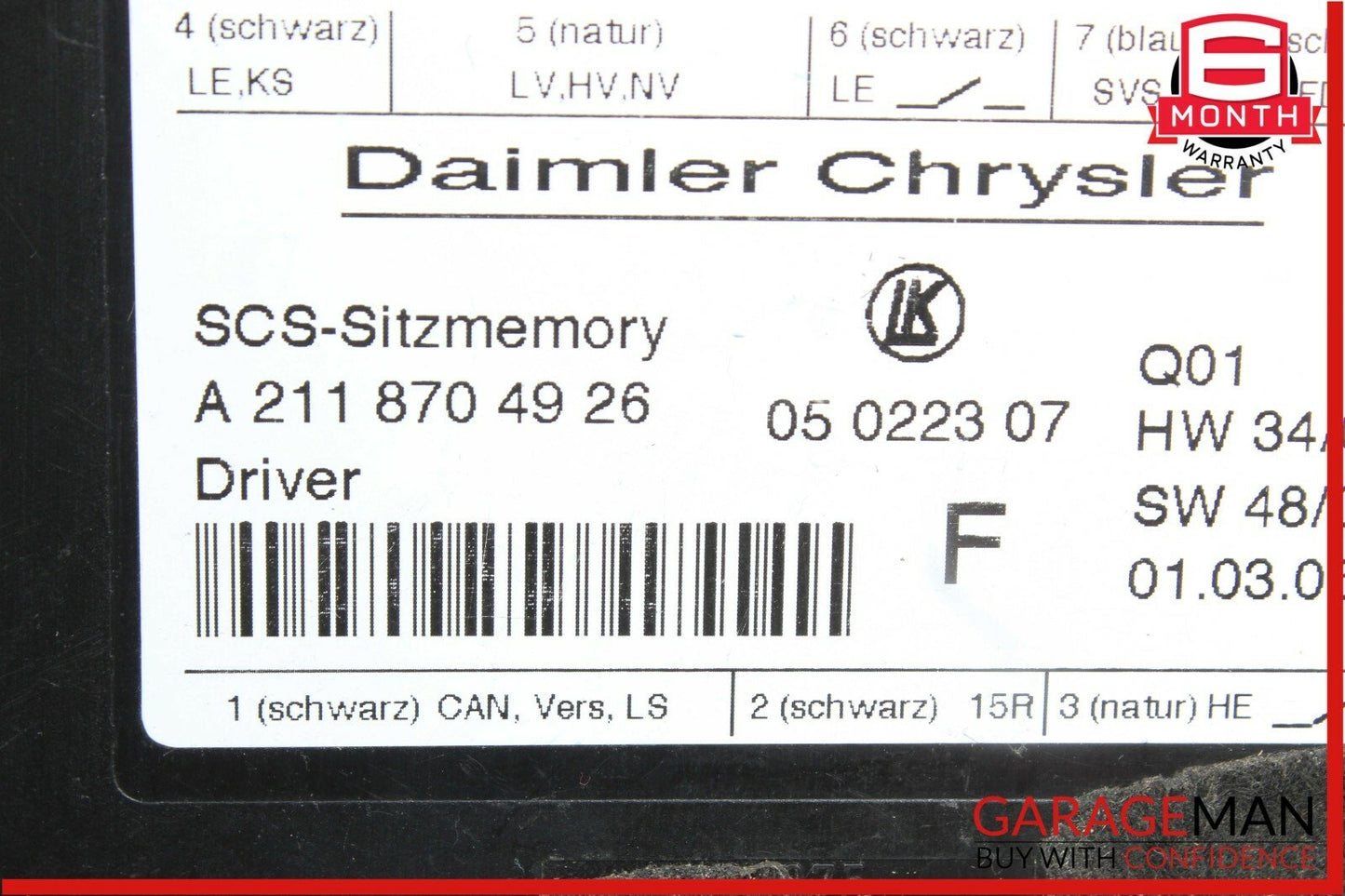 03-11 Mercedes CLS500 E550 GL450 Front Left Side Seat Control Module Unit