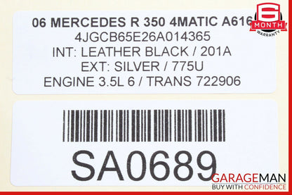 06-13 Mercedes W251 R350 R500 Rear Bumper Reinforcement Impact Crash Bar Rebar