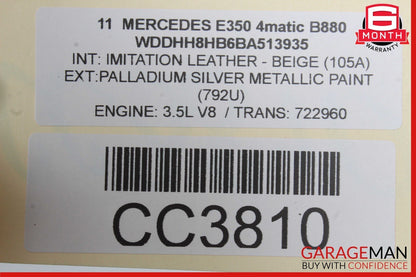 11-16 Mercedes W212 E350 E400 Wagon Rear 3RD Row Seat Upper Top Backrest Cushion