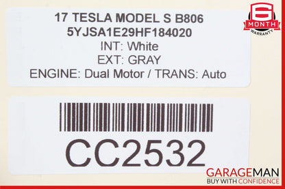 16-20 Tesla Model S Front Left Side Top Upper Seat Cushion Cover White OEM
