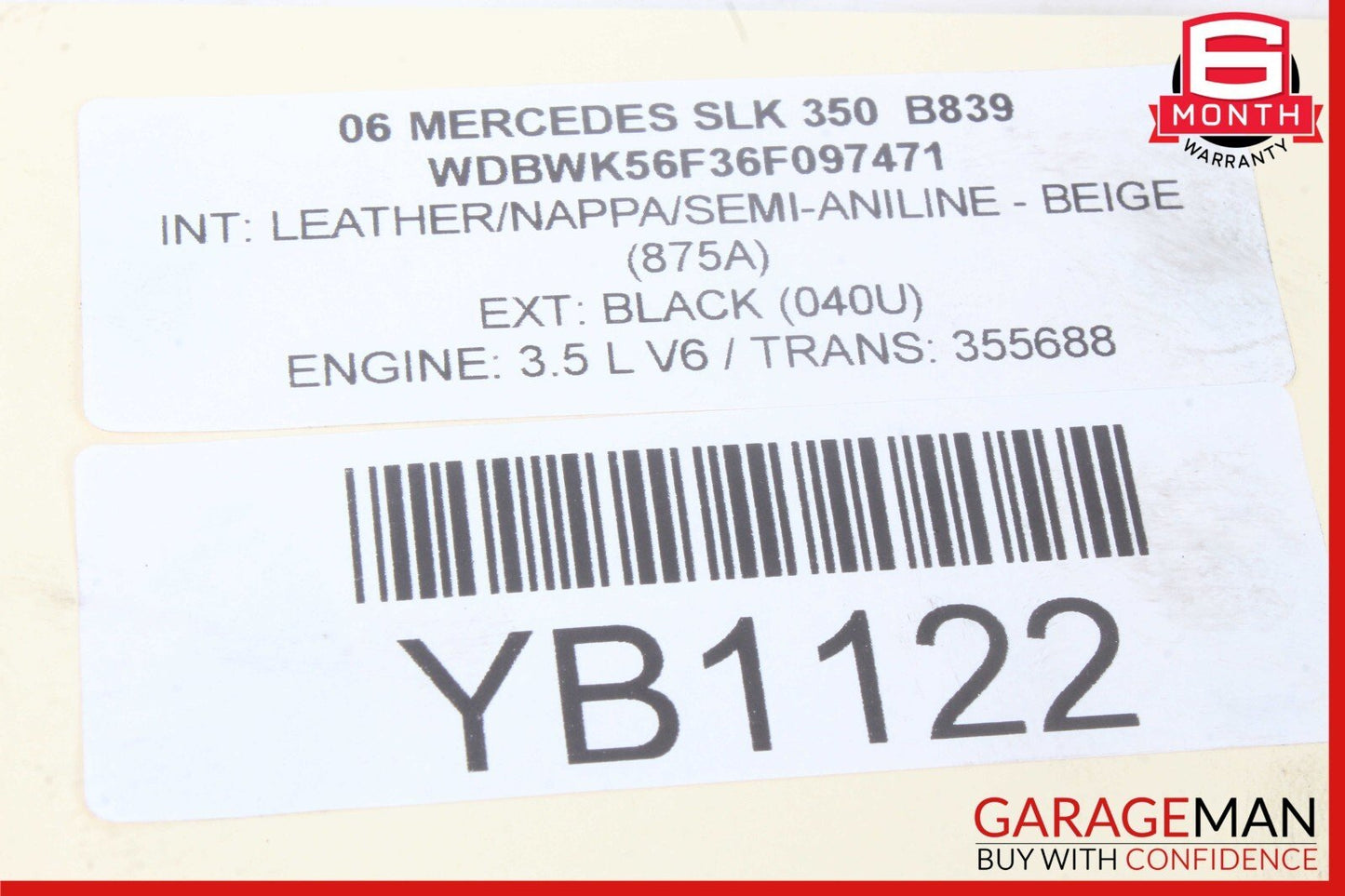 05-11 Mercedes R171 SLK350 Rear Right Side Spindle Knuckle Hub Bearing OEM