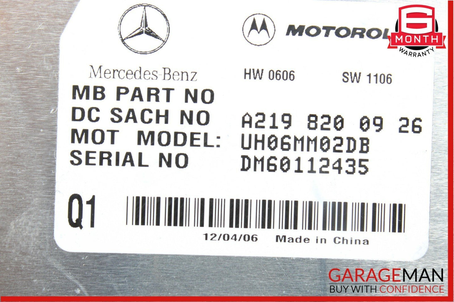 06-09 Mercedes W211 E350 SL65 AMG CLS350 Communication Control Module Unit Q1