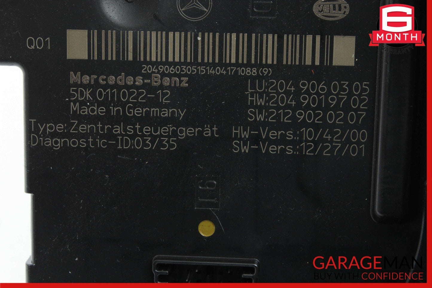 12-14 Mercedes W204 C250 C300 C63 AMG Rear SAM Module Fuse Relay Box Assembly