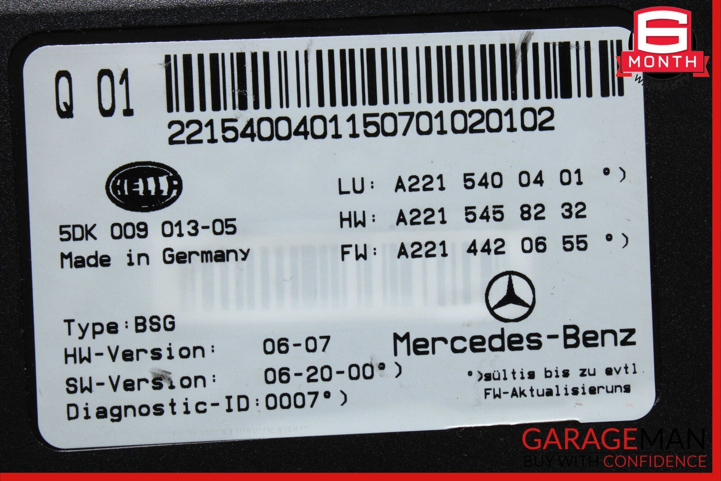 07-14 Mercedes W221 S550 CL550 Electric Power Supply Controller Fuse Box Module
