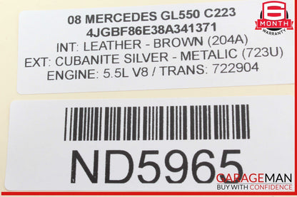 06-09 Mercedes X164 GL550 GL450 Front Left Driver Side Fog Light Lamp OEM