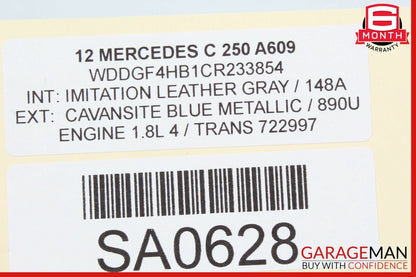 12-15 Mercedes C250 SLK250 7G Tronic Automatic Transmission Assembly 722997 130k