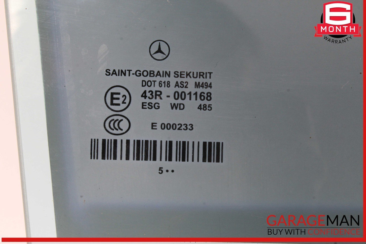 06-11 Mercedes W219 CLS500 CLS550 Rear Right Passenger Side Door Window Glass