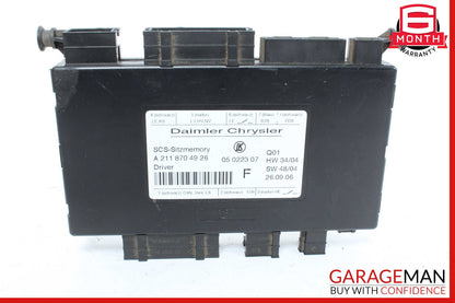 03-12 Mercedes W211 E350 R350 CLS550 SLK350 Seat Control Module Left Side OEM
