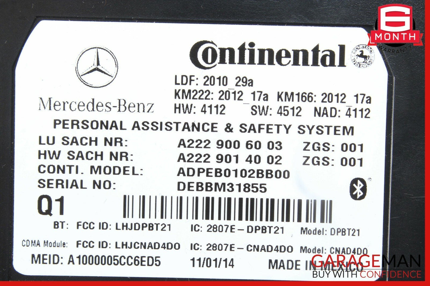 14-15 Mercedes W204 C250 GLK350 Voice Phone Communication Control Module Unit