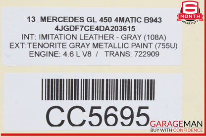 13-19 Mercedes X166 GL450 GLS550 Baggage Luggage Roof Rack Rail Crossbar OEM