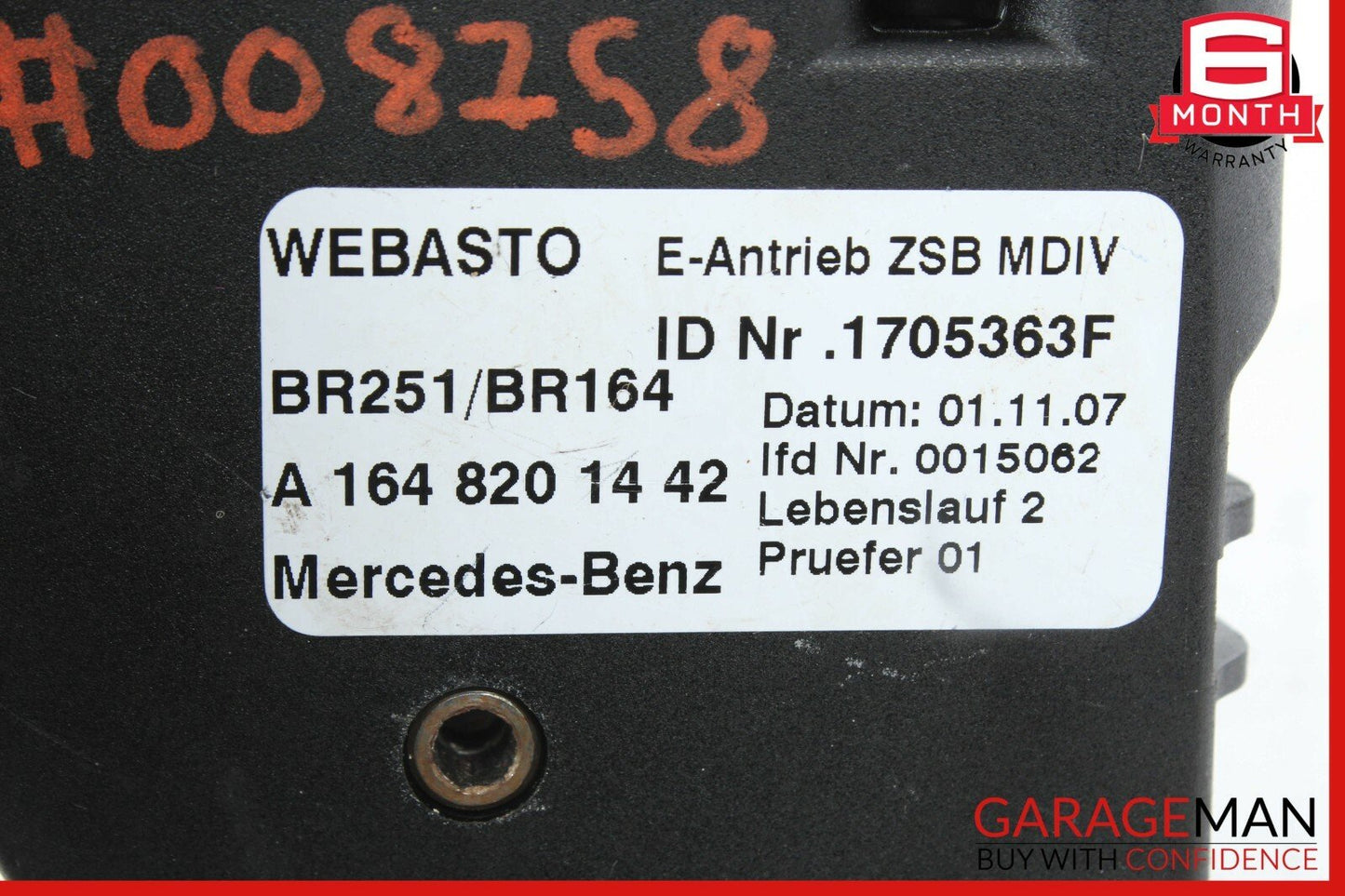 06-12 Mercedes W251 R350 ML550 Panoramic Sunroof Sun Roof Motor 1648201442 OEM