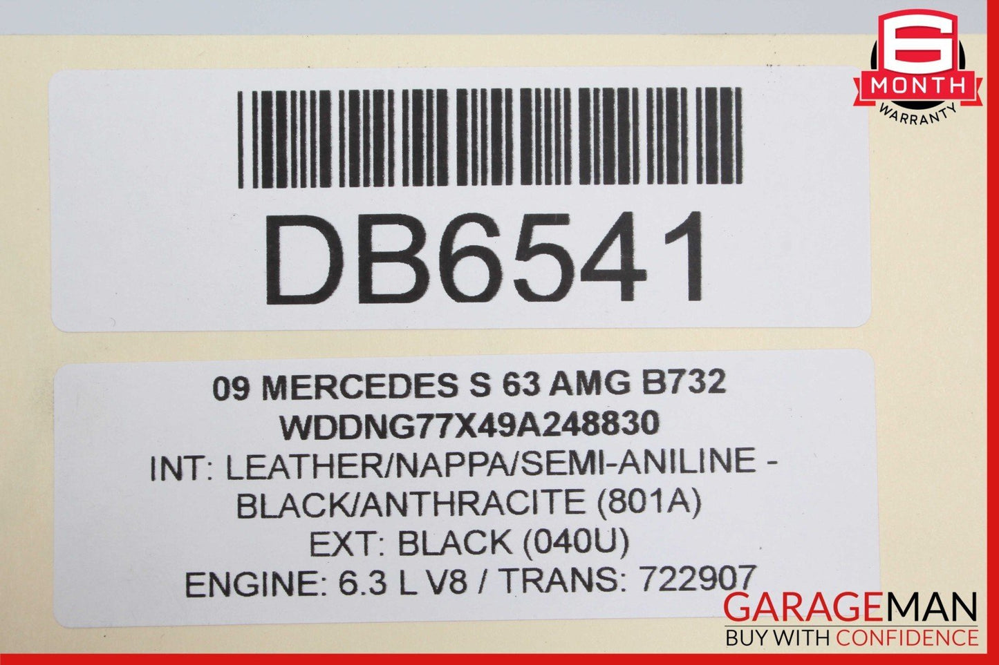 08-09 Mercedes W221 S63 AMG Front Left Driver Side Interior Door Panel OEM