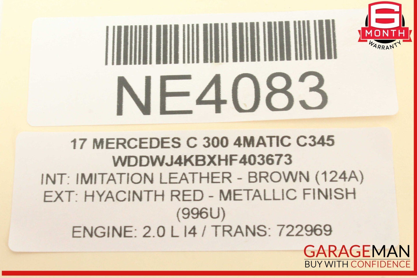 15-20 Mercedes W205 C300 4MATIC Rear Right or Left Upper Control Arm OEM
