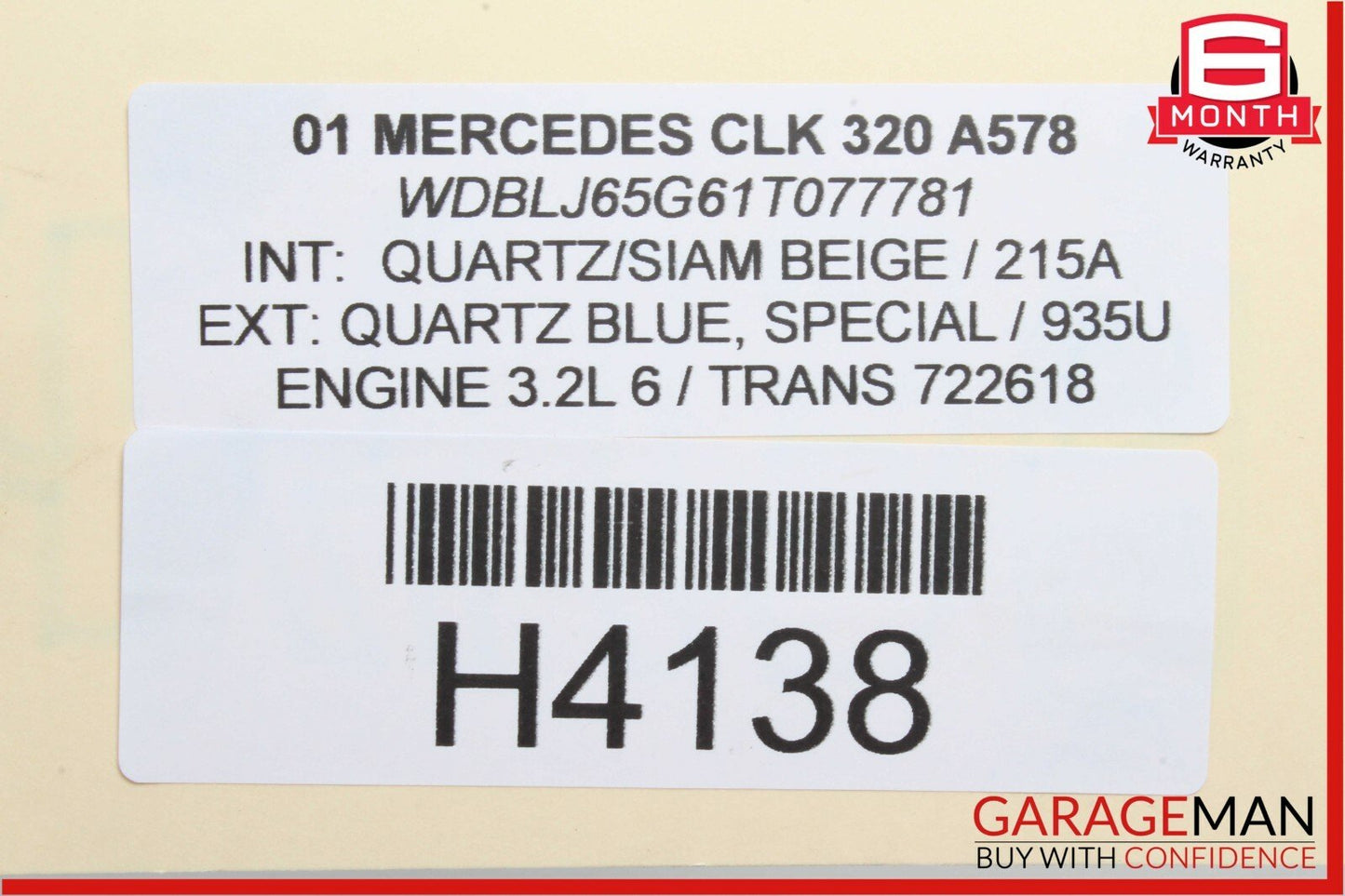 98-03 Mercedes W208 CLK320 Front Left Side Exterior Door Handle Quartz Blue OEM