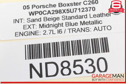 05-12 Porsche Boxster 987 Front Right Side Door Rear View Mirror Blue OEM