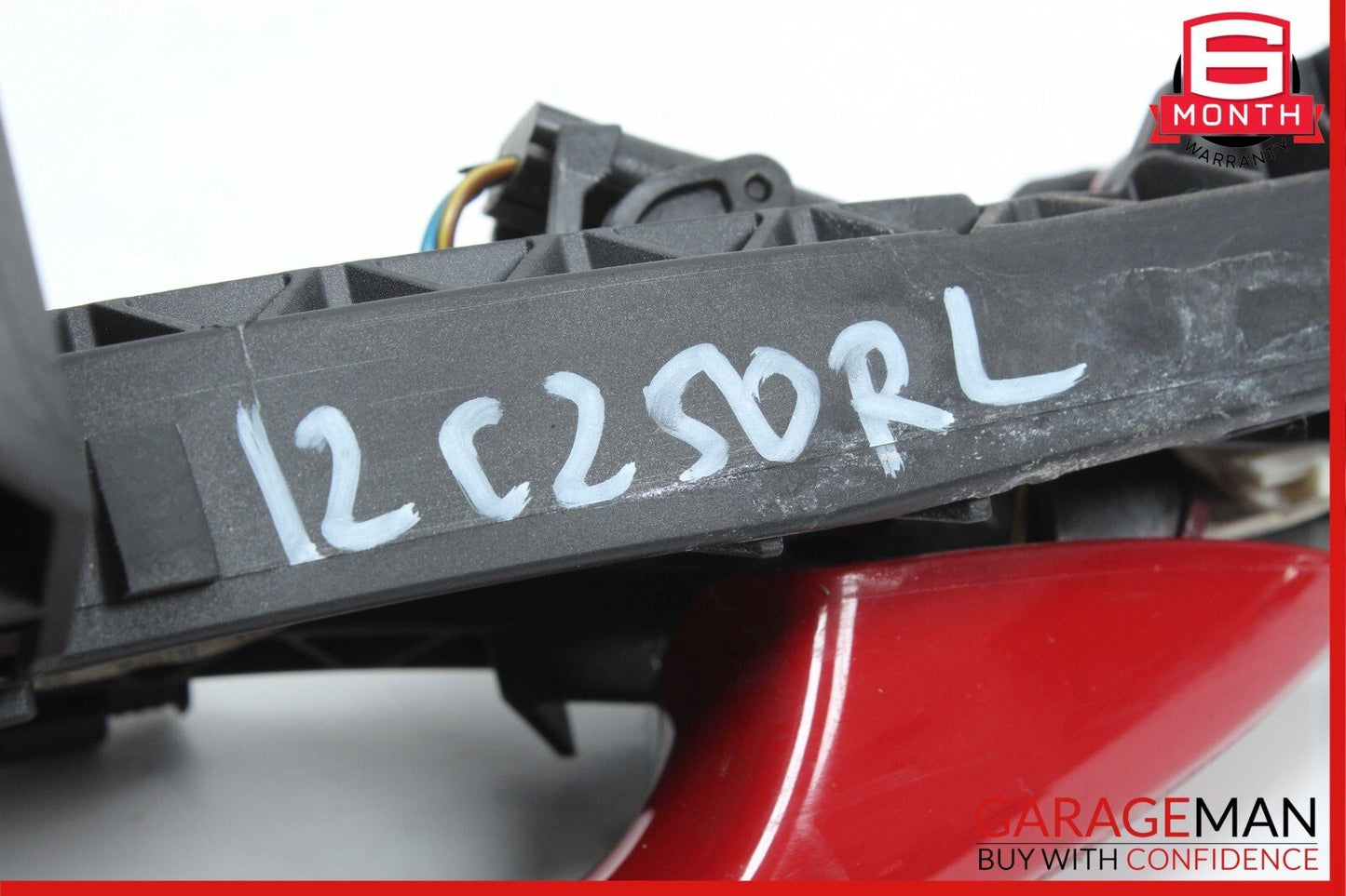 12-14 Mercedes W204 C250 C300 Rear Left Side Exterior Door Handle Red OEM