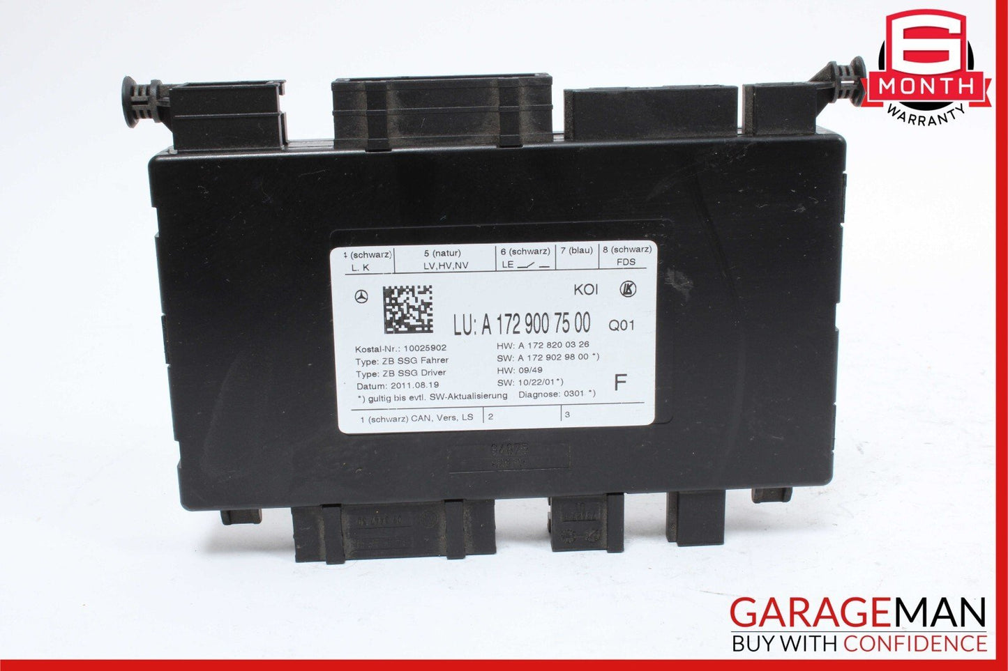 08-18 Mercedes W204 C250 E350 Seat Control Module Front Left Driver Side OEM