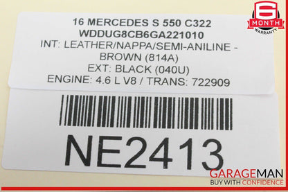 14-17 Mercedes W222 S550 Front Right Side Door Lock Latch Actuator Keyless Go