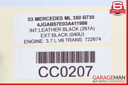 02-05 Mercedes W163 ML320 ML500 Speedometer Odometer Instrument Cluster Gauge