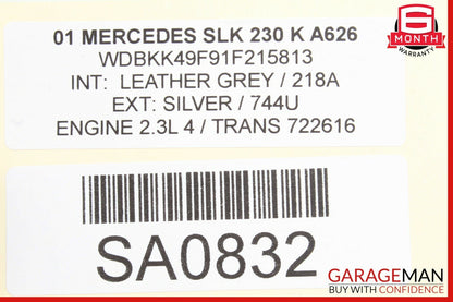 01-04 Mercedes R170 SLK230 Base Left Driver Rocker Panel Side Skirt Silver