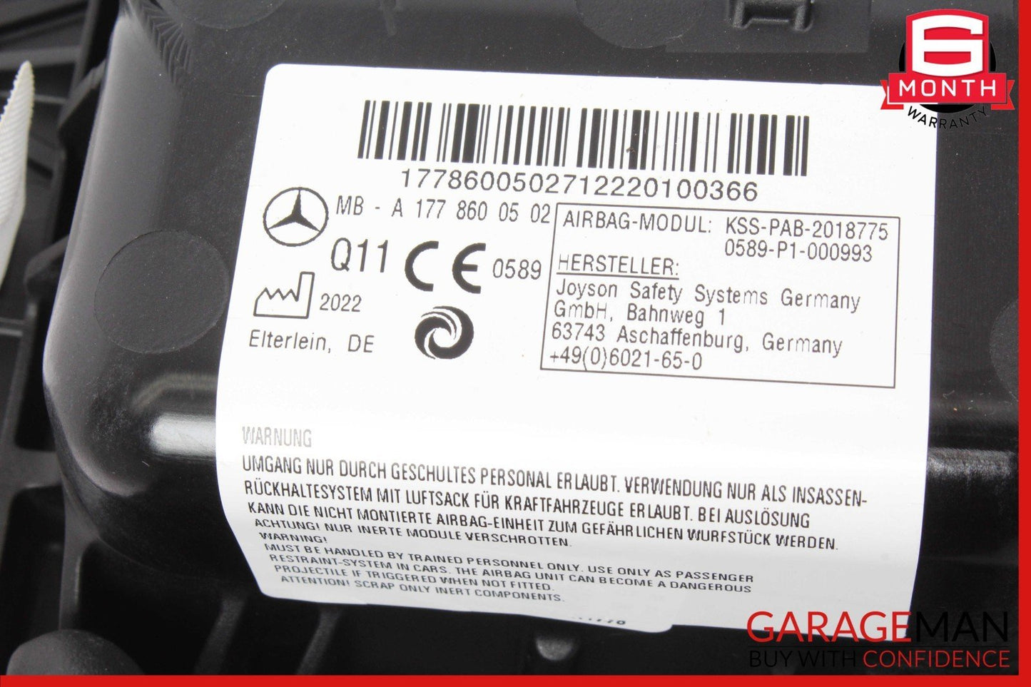 20-25 Mercedes W118 CLA250 GLB250 Front Right Passenger Side Dash Airbag Air Bag