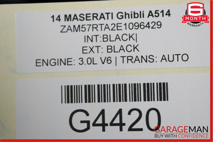 14-17 Maserati Ghibli Interior Top Upper Roof Headliner Trim Panel Cover Suede