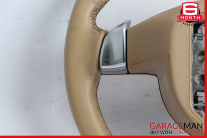 11-14 Porsche Panamera 970 Multifunction Steering Wheel Assembly Beige OEM