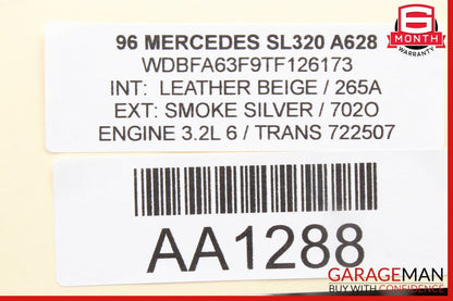 90-96 Mercedes R129 SL320 Front Right Side Mirror Door Rear View Smoke Silver