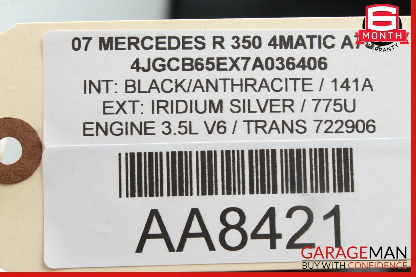 06-10 Mercedes W251 R350 Front Left Driver Side Sunvisor Sun Visor Shade Gray